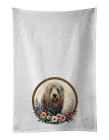 Komondor and Flowers Kitchen Towel Set of 2