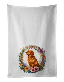 Nova Scotia Duck Tolling Retriever and Flowers Kitchen Towel Set of 2