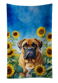 Bullmastiff in Sunflowers Kitchen Towel