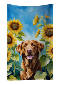 Chesapeake Bay Retriever in Sunflowers Kitchen Towel