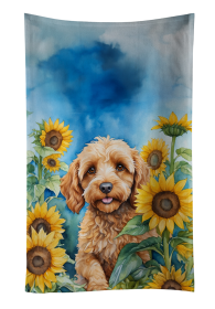 Cockapoo in Sunflowers Kitchen Towel