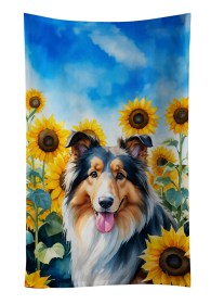 Collie in Sunflowers Kitchen Towel