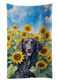 Curly-Coated Retriever in Sunflowers Kitchen Towel