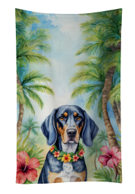 Bluetick Coonhound Luau Kitchen Towel