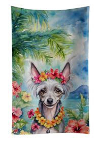 Chinese Crested Luau Kitchen Towel