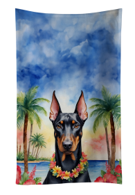 Doberman Pinscher Luau Kitchen Towel