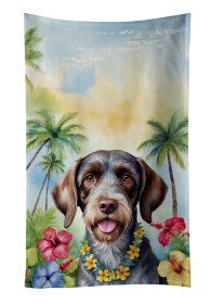 German Wirehaired Pointer Luau Kitchen Towel