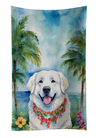 Great Pyrenees Luau Kitchen Towel