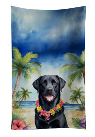 Black Labrador Retriever Luau Kitchen Towel