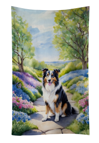 Collie Spring Path Kitchen Towel