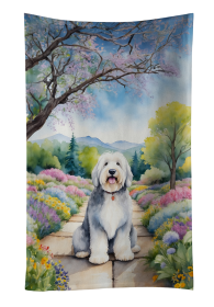 Old English Sheepdog Spring Path Kitchen Towel