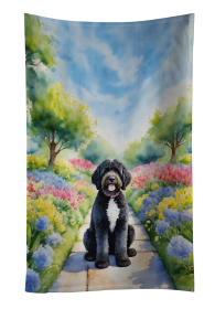 Portuguese Water Dog Spring Path Kitchen Towel