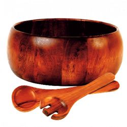 Gibson Home Laroda 3-Piece Salad Bowl Set; Brown Wood