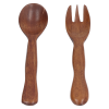 Brrnoo 2 Pcs Wooden Spoon Fork Set Reusable Salad Servers Reusable Kitchen Flatware For Home Travel,Wooden Spoon Fork Set