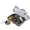 Green Bento Box Simple Easy Leak Proof BPA Free 5 Compartment Cute Compact bento lunch box for Work Travel 50 Ounces