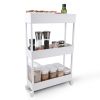 storage shelf on wheels 3 Tier Classic Storage Rolling Cart 360¬∞ Swivel Wheels Lockable Bathroom Kitchen Office