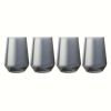 Thyme & Table 4-Piece Angled Stemless Wine Glass Set in Smoke Finish