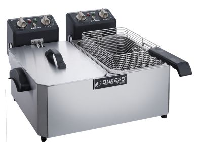 Dukers Commercial Double Basket 10L Electric Deep Fryer Countertop Deep Fryer