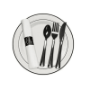 Napkin Roll with Fork, Knife, Spoon - Black (25ct)