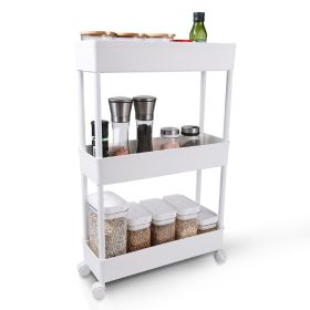 storage shelf on wheels 3 Tier Classic Storage Rolling Cart 360Â° Swivel Wheels Lockable Bathroom Kitchen Office