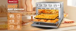 6 Slice 26QT/26L Air Fryer Fry Oil-Free, Extra Large Toaster Oven Combo, Air Fryer Oven, Roast, Bake, Broil,Convection Countertop Oven