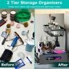 2 Tier Under Sink Organizers Pull Out Under Cabinet Basket Storage Shelf Sliding Drawer for Kitchen Bathroom