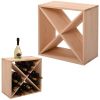 24 Bottle Modular Wine Rack, Stackable Wine Storage Cube for Bar Cellar Kitchen Dining Room, Burlywood