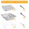 36Pcs Disposable Chafing Dish Buffet Set Food Warmers For Party Buffet Server Catering Supplies With Covers Utensils Half Size Food Pans For Parties E