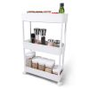 storage shelf on wheels 3 Tier Classic Storage Rolling Cart 360¬∞ Swivel Wheels Lockable Bathroom Kitchen Office