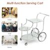 Kitchen Rolling Bar Cart with Tempered Glass Suitable for Restaurant and Hotel