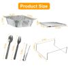 36Pcs Disposable Chafing Dish Buffet Set Food Warmers For Party Buffet Server Catering Supplies With Covers Utensils Half Size Food Pans For Parties E