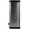 13.2 Gallon Trash Can, Plastic Rectangular Step Kitchen Trash Can, Silver