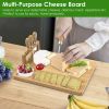 Bamboo Cheese Board Charcuterie Cheese Platter Board Serving Tray with Cutlery Set for Wedding Birthdays Christmas