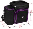 Large Meal Prep Lunch Box Insulated Lunch Box For Women or Men Perfect For Multiple Containers Meals Keep Food Cool and Organized Black Purple