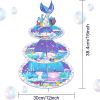 Mermaid Cake Stand Dessert Table Display Set Serving Tray 3-Tier Cardboard Cupcake Stand Holder Tower Round Desserts Pastry Birthday Party Supplies fo