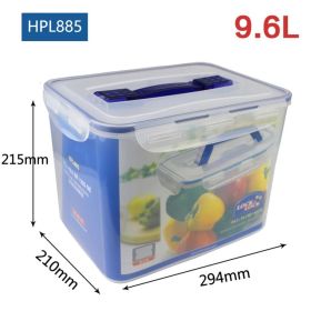 Plastic Fresh-keeping Lunch Box Sealed Food Refrigerator Storage Box Bento Box Microwaveable (Model: HPL885-9.6L)