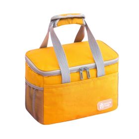 Lunch box bag lunch bento bag hand-held rice bag thickened aluminum foil waterproof ice bag insulation bag (Color: Yellow)