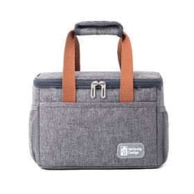 Lunch box bag lunch bento bag hand-held rice bag thickened aluminum foil waterproof ice bag insulation bag (Color: gray)