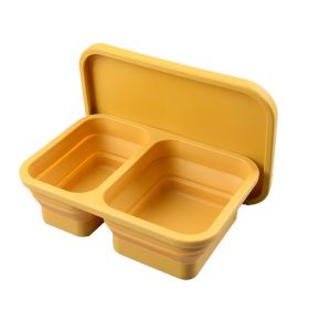 Reusable Pizza Storage Container with  Microwavable Serving Trays - Adjustable Pizza Slice Container to Organize & Save Space - BPA Free, Microwave (Color: Yellow, size: 1020ML)