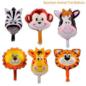 Woodland Jungle Animals Disposable Tableware Jungle Safari Birthday Party Kid Zoo Monkey Lion Zebra Elephant One 1st Boy Forest (Color: animal balloon set)