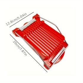 1pc, Multifunctional Luncheon Meat Cutter, Stainless Steel Egg Cutter, Cutting 10 Pieces For Fruit Onion Soft Food Roast Legs, Spam Slicer (Color: red lunch meat slicer)