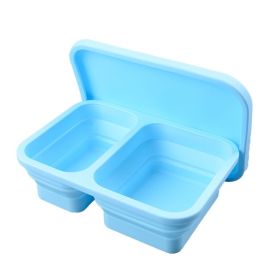 Reusable Pizza Storage Container with  Microwavable Serving Trays - Adjustable Pizza Slice Container to Organize & Save Space - BPA Free, Microwave (Color: lake blue, size: 1020ML)